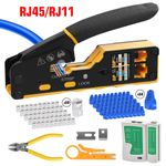 Pass Through RJ45 Crimp Tools Kit Ethernet Crimper CAT5 Cat5e Cat6 Crimping Tool