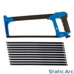 LARGE HACKSAW SET 12" 300mm SOFT GRIP METAL HAND SAW 11pc