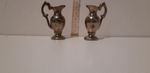 vintage silver-toned miniature metal ewers  are decorative collectible