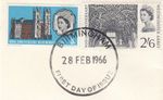 Westminster Abbey non-phoshor GB Used Birmingham 1966 ON PIECE (148481)
