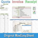 Invoice Receipt Quote, Invoice Template, Invoice Generator, Excel Spreadsheet UK