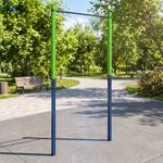 Heavy Duty Metal Pull Up Bar Blue Free Standing With 5 Height Settings
