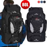 80L Hiking Camping Backpack Waterproof Nylon Outdoor Travel Luggage Rucksack Bag