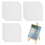 20 Pcs Small Canvases for Painting,Plain Canvas 10x10cm/3.94x3.94 inch, White 