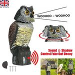 Large Realistic Owl Decoy Deterrent Bird Pigeon Rodents Crow Scare Statue Deter