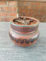 Beautiful Victorian Terracotta Tobacco Jar With Lid And Fastener Screw