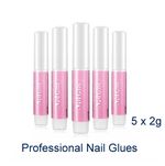 STRONG FALSE NAIL GLUE CLEAR On Art Tips UV Gel Acrylic Fake Nails Tips 5x 2g