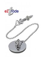 Chrome Metal Bathroom Basin Sink Plug and Chain Heavy Duty Brass 1 1/2"