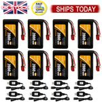 2000mah 7.4V 2S Li-ion Battery 20C T Plug with USB Charger for RC Car Boat Drone