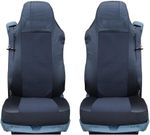 2x Black New Quality Seat Covers Set Tailored For Man Truck TGA TGL TGX TGS