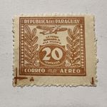 ERROR 1931 PARAGUAY WAR MEMORIAL 20C STAMP #C64 EXTRA LINES & MARKINGS IN MARGIN