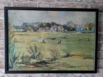 Vintage 1972 Muirfield Golf Course Print 18th Hole & Clubhouse Munro Neville