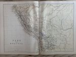 1882 PERU & BOLIVIA ORIGINAL ANTIQUE COLOUR MAP BY W.G. BLACKIE 138 YEARS OLD