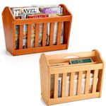 Magazine Storage Rack 3 Compartment Wood Free Standing Newspaper Storage