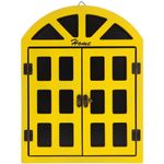 Wooden Window Chalkboard Yellow Decorative Hanging Sign for Home and Shop Decor
