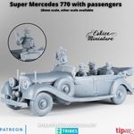 WWII German Super Mercedes 770 with Passengers Various Scales Historical Wargam