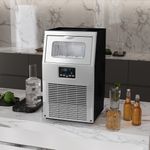 HOMCOM Commercial Ice Maker with 4kg Ice Storage Silver Tone