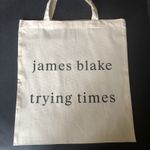 BNWOT James Blake Trying Times Promotional Tote Pure Cotton Spellout + Sticker