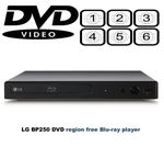 LG BP250 MULTI REGION Free DVD 1-6 mkv Compact Blu-Ray Player RPL