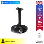 Universal Ceiling Mount for Projector, Fully Adjustable Black Bracket,