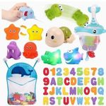 Bath Toy Sets, 36 Foam Bath Letters and Numbers, Soft Cute Ocean Animals Bath...