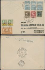 1931, BRAZIL. VARIG AND DORNIER DO X CONNECTED FLIGHT COVER FROM PELOTAS TO NYC