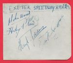 WOOD PLAIN GEDES+++ SPEEDWAY RIDERS EXETER FALCONS 1948 RARE ORIG 6 X AUTOGRAPHS