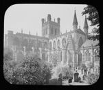 Glass Magic Lantern Slide . CHESTER CATHEDRAL EXTERIOR C1900 ENGLAND .