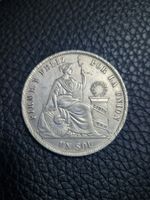 1868 Peruvian Silver One Sol Coin
