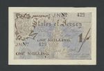 JERSEY 1 shilling note 1942 German occupation Krause 2 Banknotes