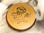 Stratton gold tone floral rose vintage Powder Compact: Makeup Mirror-1m