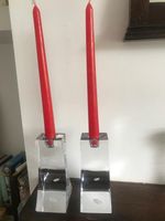 Murano Vintage Pair Of Candlestick Holders With Stickers In Perfect Condition 