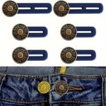 6 Pcs Button Extender for Trousers, Button Waist Extender, Pants Waist Extender