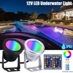 LED Colour Changing RGB Underwater Spotlight Aquarium Fountain Pond Pool Lamp