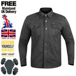 Mens Motorcycle Motorbike Shirt Graphite Biker Jacket Made with Kevlar CE Armour