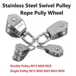 Stainless Steel Rope Pully Wheel M15 M20 M25 M32 M50Wheel Swivel Lifting Pulley