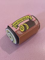 Super Rare VTG 1980s Novelty Swiss Roll Eraser In Sleeve Rubber Gomme Gommine