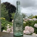 Vintage Glass Midland Vinegar Company Large Clear Green Glass Bottle