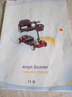 4mph 4-Wheel Mobility Scooter with Basket, CE Marked, Adult/Senior Black/Blue