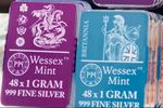 48 x 1g fine silver bullion bars Wessex - ONE Eagle/GD/Brit BOX ONLY 999 silver