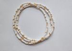 3x Anklet Large Ladies WHITE Ankle Bracelet 11 inch Stretchy Seed Beads GIFT