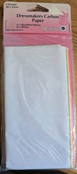 Hemline Dressmakers Carbon Paper 5 Sheets 28 x 23cm blue red yellow x1 white x2