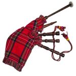 Kids Mini Bagpipes Rosewood with 2 Reeds - Traditional Scottish Royal Stewart