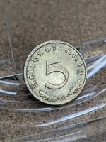 1937 D German 3rd Reich 5 Pfennig Coin Historical Artefact with Nazi symbol #028
