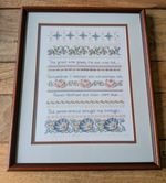 Exquisitely Detailed Framed Needlework With A Floral Design And  Delightful Poem