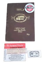 Trent Buses 70th & 75th Anniversary Bundle. 1983 Open Day Brochure,Tickets,Badge