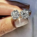 2.00 Ct Round Cut Diamond Solitaire Wedding Stud Earrings 14K White Gold Finish