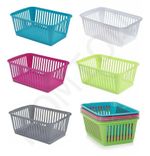 Plastic Crate Handy Storage Basket Home Office Pharmacy School Tidy Organiser   