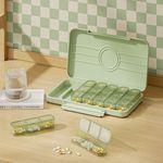 Portable Pill Box 7 Days A Week with Reminder Dispenser Three Meals A Day