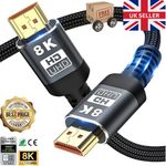 8K HDMI Cable 2.1 Gold Plated Ultra High Speed 48Gbps 8K 60Hz 4K 120Hz HDR eARC